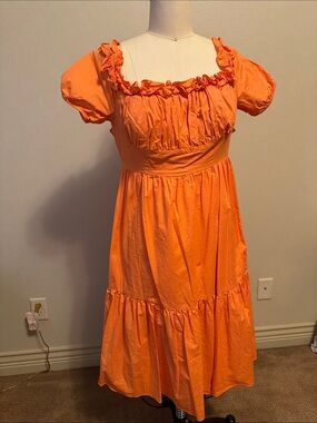 BCBG Generation Orange Midi Dress